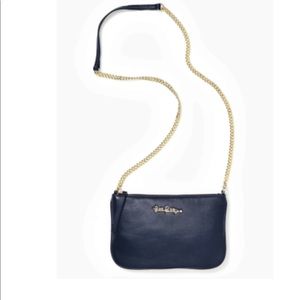 LILLY PULITZER Cruisin' Navy Leather Crossbody Bag Purse